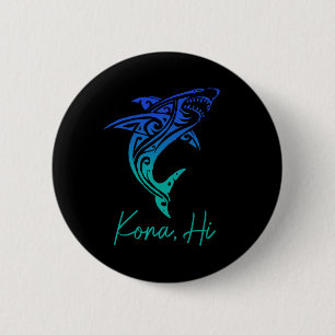 Chapa Redonda De 5 Cm Kona Hawái Buceo de Tiburones Pesca Surf Surfista