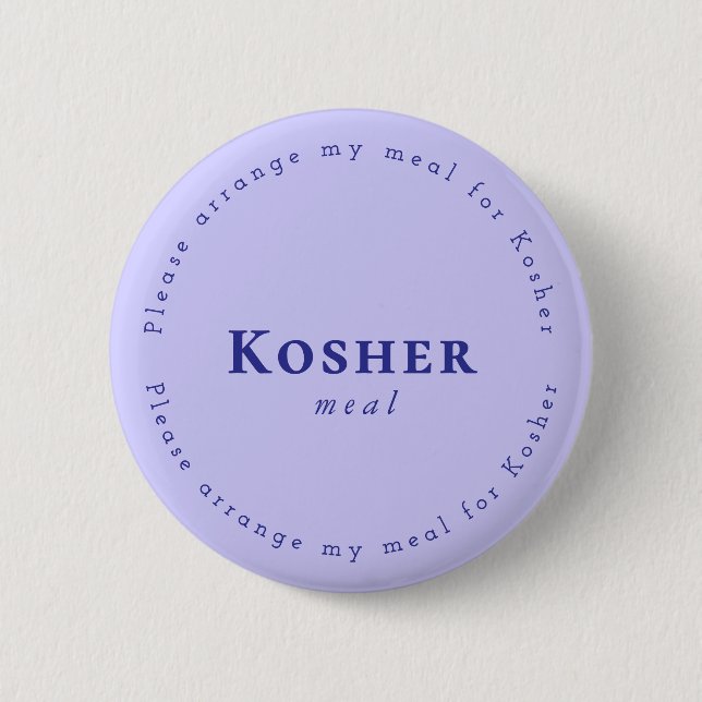 Chapa Redonda De 5 Cm Kosher meal Request Badge, Light purple, Navy (Anverso)