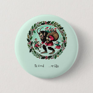 Chapa Redonda De 5 Cm Krampus Navidad
