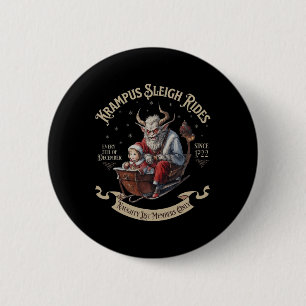 Chapa Redonda De 5 Cm Krampus Sleigh Rides