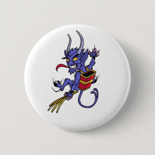 Chapa Redonda De 5 Cm Krampus viene navidades caricaturista del personaj