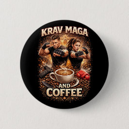Chapa Redonda De 5 Cm Krav Maga y Café
