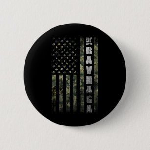 Chapa Redonda De 5 Cm Krav Mega Usa Camuflaje Bandera Americana Fan Vint