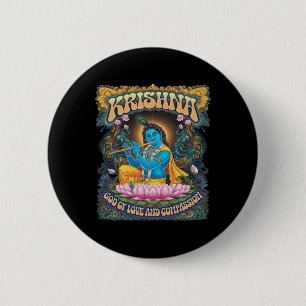 Chapa Redonda De 5 Cm Krishna hinduismo