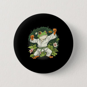 Chapa Redonda De 5 Cm Kung Fu Frog Artes Marciales Floral Taekwondo Kick
