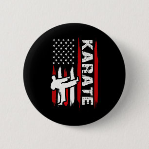 Chapa Redonda De 5 Cm Kung Fu Karate Bandera De Estados Unidos Cinturón