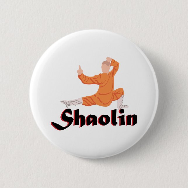 Chapa Redonda De 5 Cm Kung Fu Shaolin (Anverso)