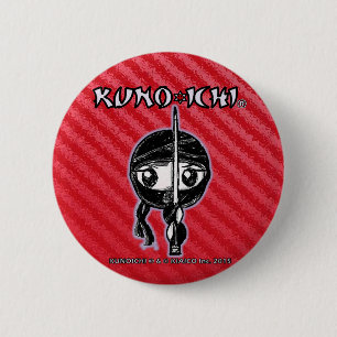 Chapa Redonda De 5 Cm KUNOICHI* "botón rojo "