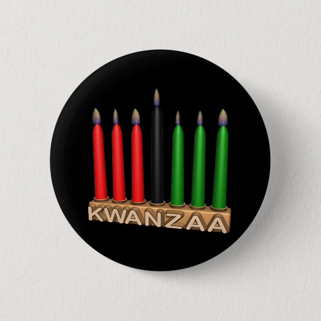 Chapa Redonda De 5 Cm Kwanzaa (Anverso)
