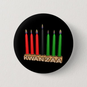 Chapa Redonda De 5 Cm Kwanzaa