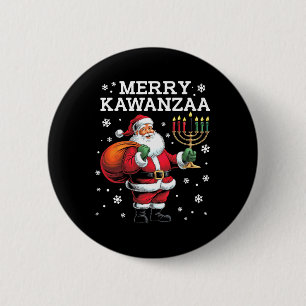 Chapa Redonda De 5 Cm Kwanzaa Santa Siete Velas Afro-Americano
