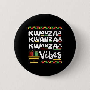 Chapa Redonda De 5 Cm Kwanzaa Vibes retro Navidades de la herencia negra