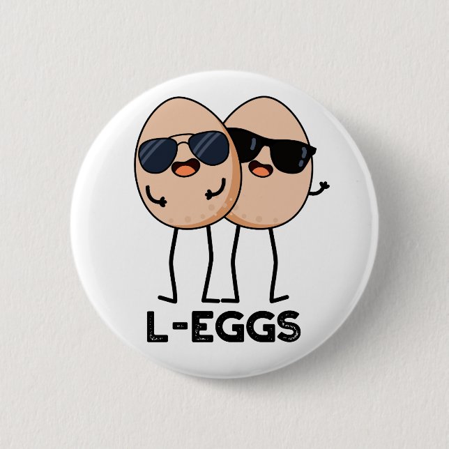Chapa Redonda De 5 Cm L-egg Funny Egg Pun (Anverso)