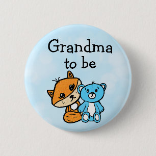 Chapa Redonda De 5 Cm La abuela es el pequeño Fox y Teddy Bear Baby Show