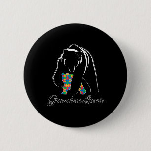 Chapa Redonda De 5 Cm La abuela lleva autismo Camisetas familia Autismo