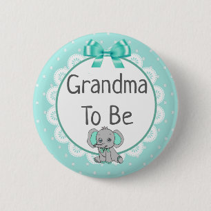 Chapa Redonda De 5 Cm La abuela temática del elefante será Baby Shower