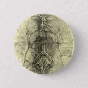 Chapa Redonda De 5 Cm La anatomía humana de Leonardo da Vinci