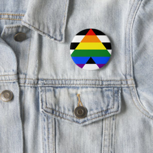 Chapa Redonda De 5 Cm La bandera de aliado heterosexual de SlipperyJoe c