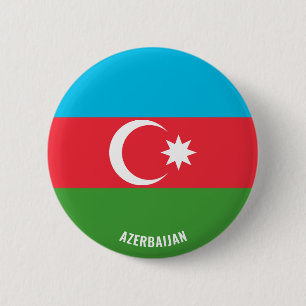 Chapa Redonda De 5 Cm La bandera de Azerbaiyán cautiva a patriótico