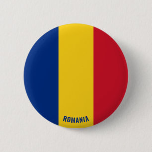 Chapa Redonda De 5 Cm La bandera de Rumania cautiva al patriótico