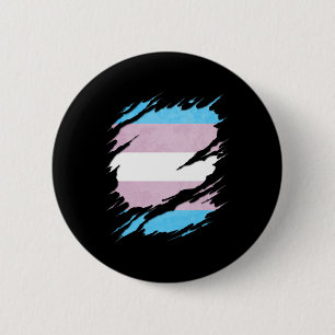 Chapa Redonda De 5 Cm La bandera del orgullo del transexual rasgada