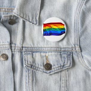 Chapa Redonda De 5 Cm La bandera del orgullo gay de SlipperyJoe's ondean