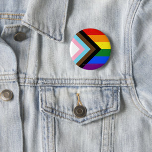 Chapa Redonda De 5 Cm La bandera del orgullo progresista de SlipperyJoe'