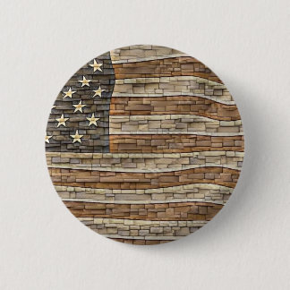 Chapa Redonda De 5 Cm La bandera patriótica vintage de Estados Unidos en