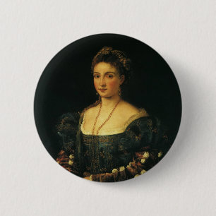 Chapa Redonda De 5 Cm La Bella, duquesa de Urbino por Tiziano