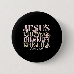 Chapa Redonda De 5 Cm La Biblia Cristiana Verse Fe Dios Jesús el camino