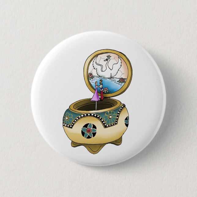 Chapa Redonda De 5 Cm La caja de música (Anverso)