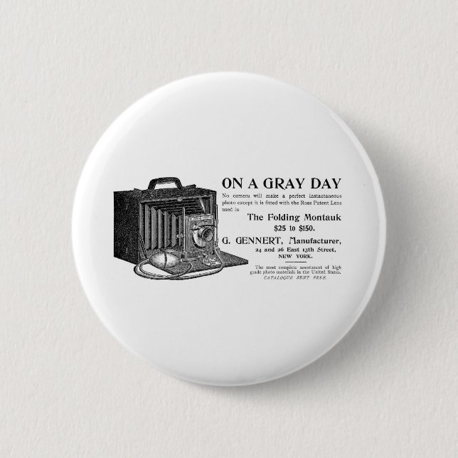 Chapa Redonda De 5 Cm La cámara plegable de Montauk (Anverso)