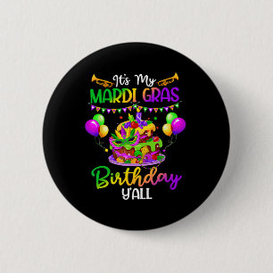 Chapa Redonda De 5 Cm La camiseta de cumpleaños del Mardi Gras es mi nac