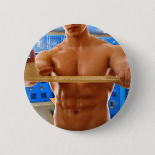 Chapa Redonda De 5 Cm La camiseta sin mangas de SlipperyJoe hombre muscu