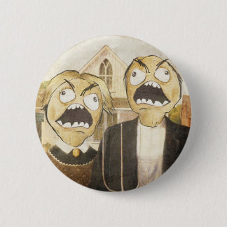 Chapa Redonda De 5 Cm La cara Meme de la rabia hace frente a la pintura