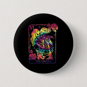 Chapa Redonda De 5 Cm La carta de tarot de los amantes gótica de tinte d