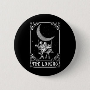 Chapa Redonda De 5 Cm La carta vintage de los amantes de Tarot Card Ske