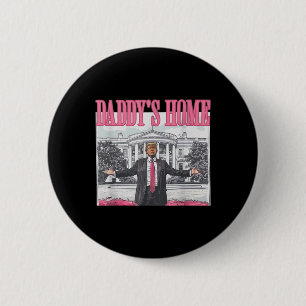 Chapa Redonda De 5 Cm La casa de un papá gracioso, Trump Pink 2024, llév