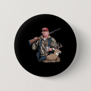 Chapa Redonda De 5 Cm La caza del venado Trump (frontal y posterior) hac