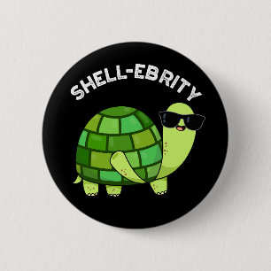 Chapa Redonda De 5 Cm La célebre celebridad de Shell-ebrity Tortoise Pun