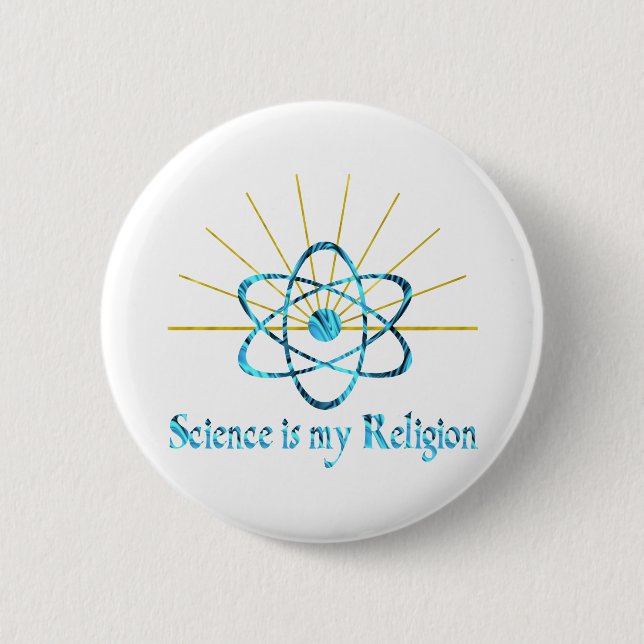 Chapa Redonda De 5 Cm La ciencia es mi religión (Anverso)