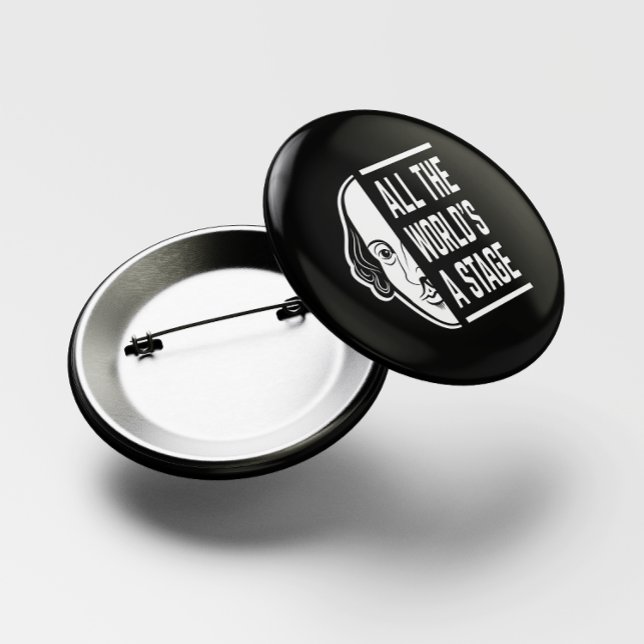 Chapa Redonda De 5 Cm La cita de Shakespeare, un teatro del mundo entero (Subido por el creador)