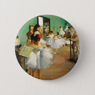 Chapa Redonda De 5 Cm La clase de danza (1874) de Edgar Degas