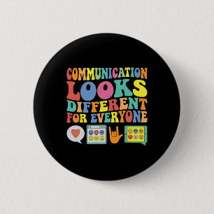 Chapa Redonda De 5 Cm La Comunicación Parece Diferente Para El Autismo D
