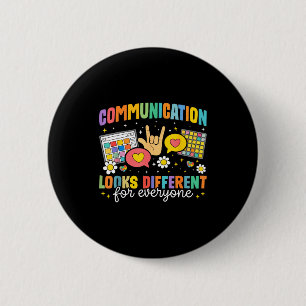 Chapa Redonda De 5 Cm La comunicación se ve diferente para todos el auti