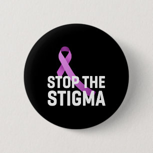 Chapa Redonda De 5 Cm La conciencia de la cinta morada sobre la adicción