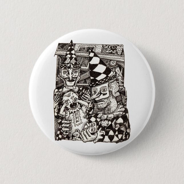 Chapa Redonda De 5 Cm La creación del hombre por Brian Benson (Anverso)