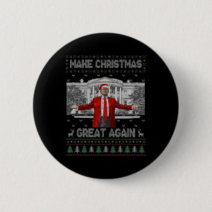 Chapa Redonda De 5 Cm La curiosa Santa Trump hace a los Navidades grande