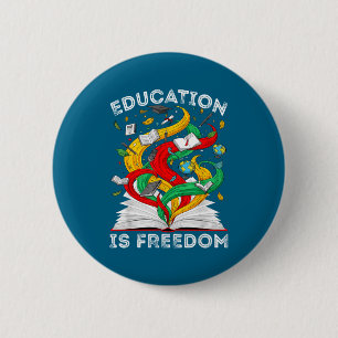 Chapa Redonda De 5 Cm La educación de la historia negra es libertad maes