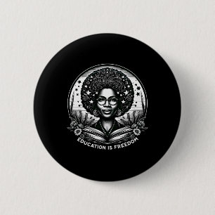 Chapa Redonda De 5 Cm La educación es libertad Libros de maestros negros